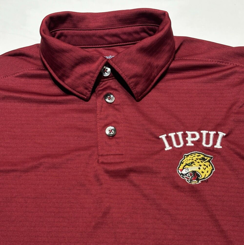 IUPUI Champion Polo Golf Shirt Mens Small Red Short Sleeve Casual Indianapolis